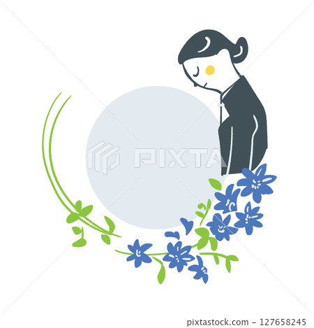 圓圈連結悲傷的告別日葬禮股票插畫素材 127658245