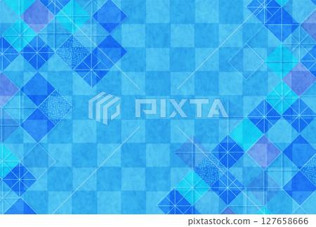 日本圖案新年賀卡藍色背景 127658666