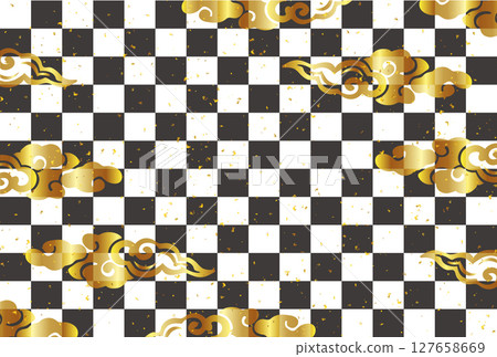 日本圖案新年賀卡金背景 127658669