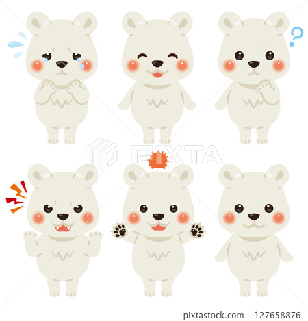 北極熊人物插畫臉部表情集 127658876