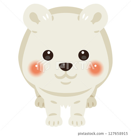 Illustration of a polar bear seen from the front 127658915
