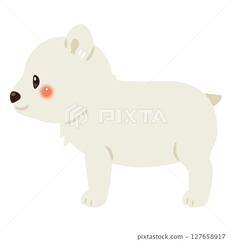 Polar bear sideways illustration 127658917