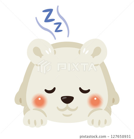 北極熊趴著睡覺的插圖 127658931