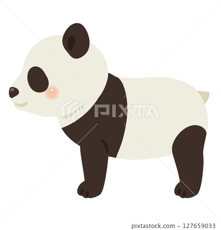 Panda illustration (sideways) - pattern only 127659033