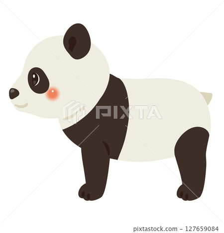熊貓側身插畫 熊貓側身插畫 127659084