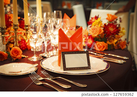 High-class atmosphere table coordination Color tree Western-style tableware image image 127659362