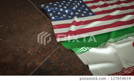 The American and Iran flag for war crisis concept 3d Rendering. 127659634