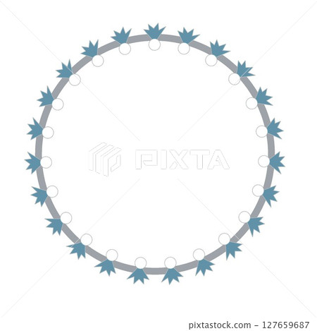 Illustration of a circular decorative frame of a Teru Teru Bouzu Illustration of a circular decorative frame of a Teru Teru Bouzu 127659687