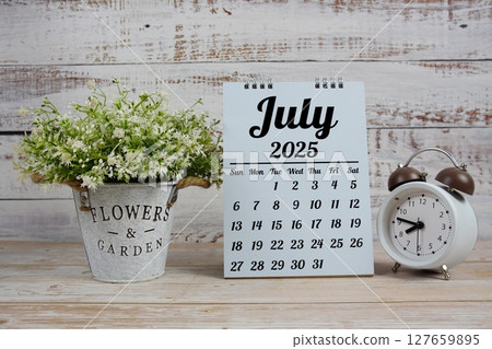 July 2025 annual monthly desk calendar for planning and management 127659895
