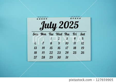 July 2025 annual monthly desk calendar for planning and management July 2025 annual monthly desk calendar for planning and management 127659905
