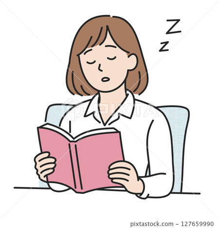 女人讀書時睡著了 女人讀書時睡著了 127659990