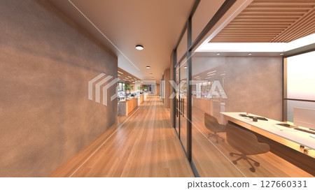 Glass-walled meeting room Glass-walled meeting room 127660331