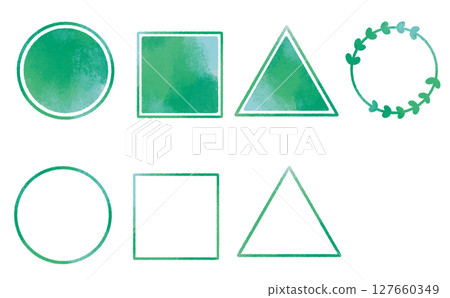 Green watercolor frame Green watercolor frame 127660349