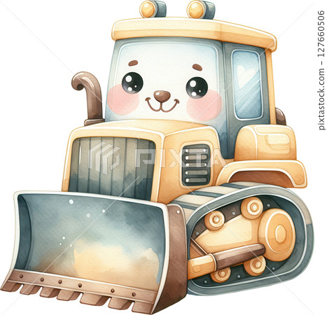 Cartoon construction tractor truck toy 127660506