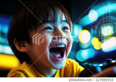 Boys enjoying a game 127660558