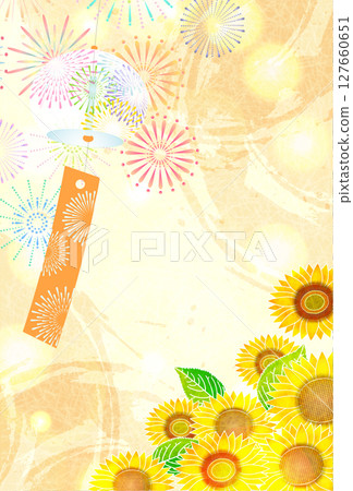 Goldfish Summer Sunflower Japanese Pattern Background 127660651
