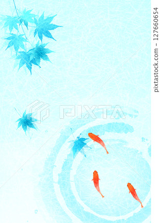 金魚夏季水彩日本圖案背景 127660654