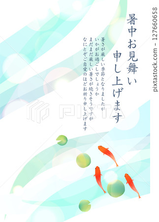 金魚夏季水彩日本圖案背景 127660658