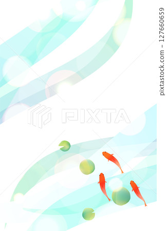 金魚夏季水彩日本圖案背景 127660659