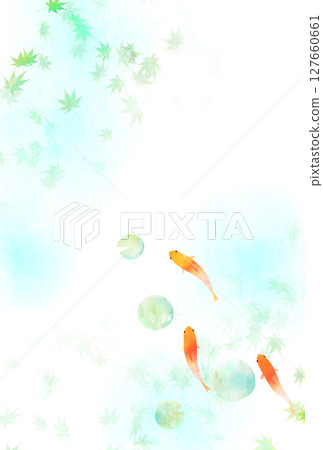金魚夏季水彩日本圖案背景 127660661