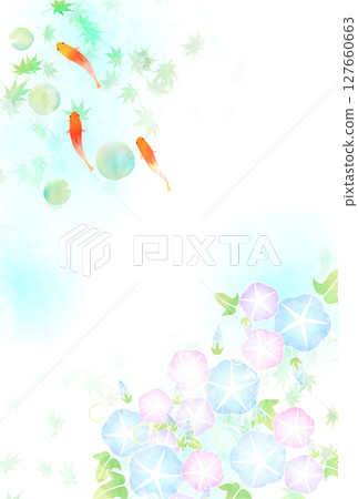 金魚夏日牽牛花日本圖案背景 金魚夏日牽牛花日本圖案背景 127660663