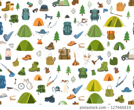 露營設備簡單圖示集 127660819