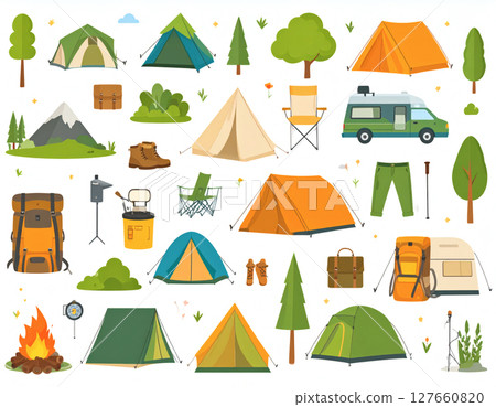 露營裝備彩色帳篷 127660820