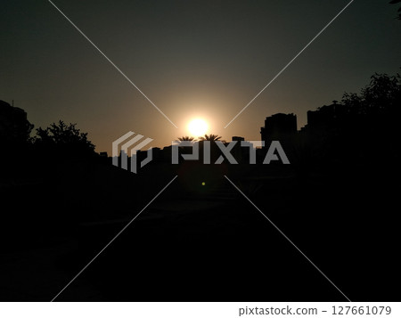 Sunset image with selective focus Sunset image with selective focus 127661079