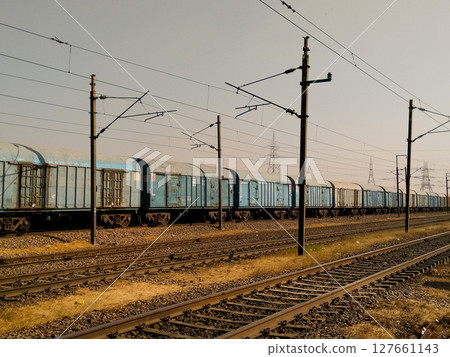 Railway track image with selective focus 127661143