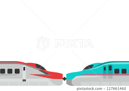 玩具風格的新幹線E5和E6系列連結插畫背景 玩具風格的新幹線E5和E6系列連結插畫背景 127661468