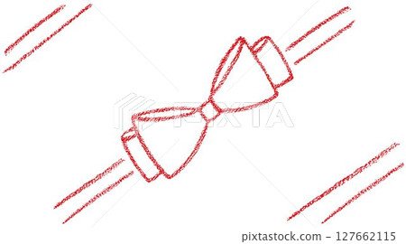 Chalk coquette bow on ribbon. Hand drawn vector illustration isolated on white background for design template wedding, Birthday, Christmas decoration or discount, sale. EPS10 Chalk coquette bow on ribbon. Hand drawn vector illustration isolated on white background for design template wedding, Birthday, Christmas decoration or discount, sale. EPS10 127662115