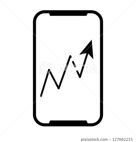 Rising graph smartphone screen icon Rising graph smartphone screen icon 127662255