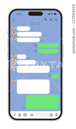 智能手機消息屏幕矢量 127663010