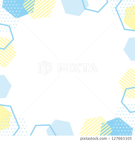 幾何方形框架夏季插畫 幾何方形框架夏季插畫 127663105