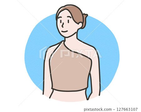 Woman wearing bathing suit 127663107