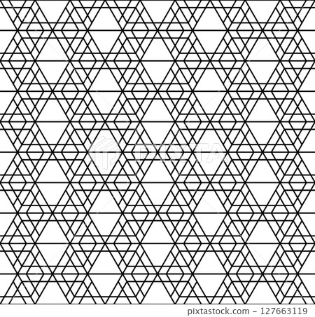 Seamless geometric pattern in Japanese craft style Kumiko Zaiku 127663119