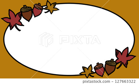Maple and acorn background frame Maple and acorn background frame 127663322