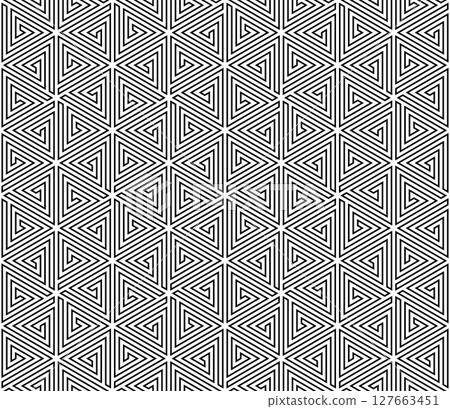 Abstract geometric pattern. A seamless vector background. White and black ornament. Graphic modern pattern. Simple lattice graphic design. 127663451