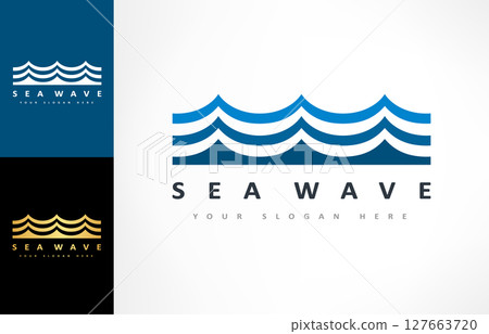 Wave logo vector 127663720