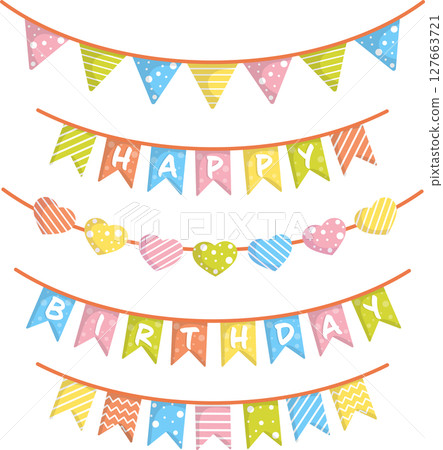 set of bright flags for birthday 127663721