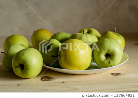 The green fruit has a rich color and a fresh look The green fruit has a rich color and a fresh look 127664921