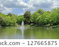 Tsukuba City Central Park with a fountain 127665875
