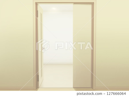 Parent-child door background illustration 07 127666064