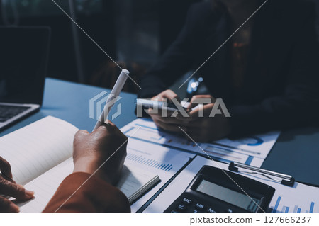 Business Documents, Auditor businesswoman checking searching document legal prepare paperwork or report for analysis TAX time,accountant Documents data contract partner deal in workplace office 127666237