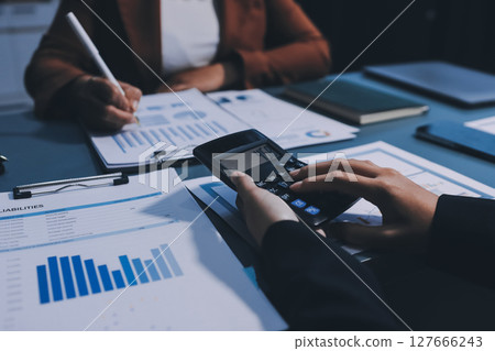 Business Documents, Auditor businesswoman checking searching document legal prepare paperwork or report for analysis TAX time,accountant Documents data contract partner deal in workplace office 127666243
