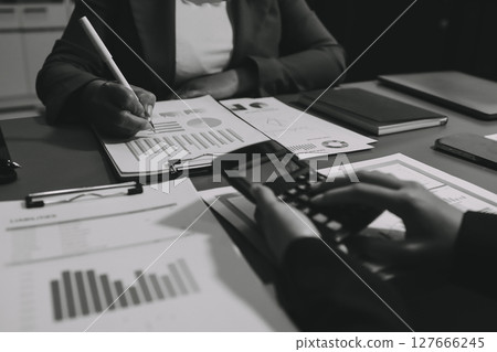 Business Documents, Auditor businesswoman checking searching document legal prepare paperwork or report for analysis TAX time,accountant Documents data contract partner deal in workplace office 127666245