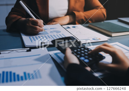 Business Documents, Auditor businesswoman checking searching document legal prepare paperwork or report for analysis TAX time,accountant Documents data contract partner deal in workplace office 127666248