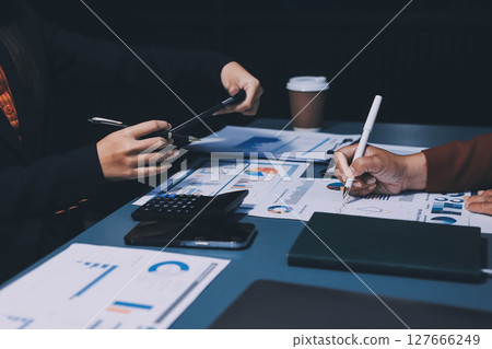 Business Documents, Auditor businesswoman checking searching document legal prepare paperwork or report for analysis TAX time,accountant Documents data contract partner deal in workplace office 127666249