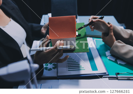 Sustainable development with renewable energy solutions, ecology concept, green business. Sustainable development with renewable energy solutions, ecology concept, green business. 127666281