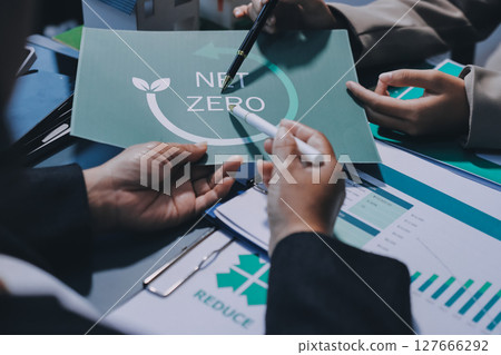 Sustainable development with renewable energy solutions, ecology concept, green business. 127666292